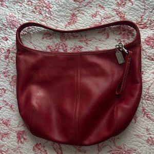 Coach Burgundy Leather Shoulder Hobo